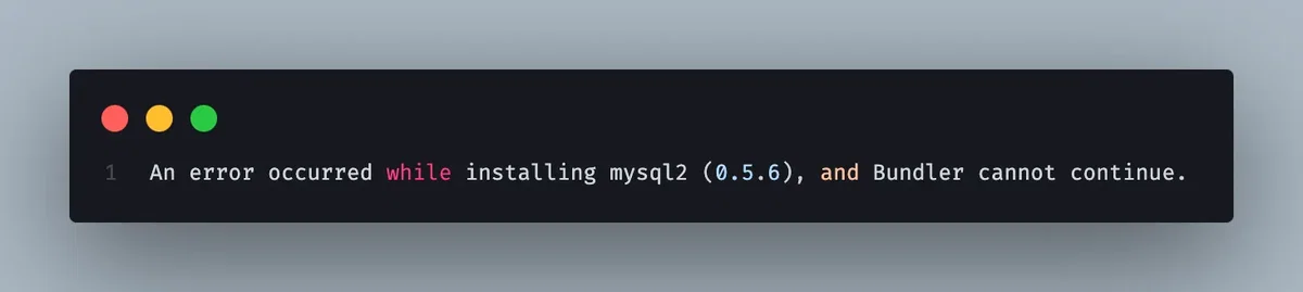 mysql2 설치시 library 'zstd' not found 문제