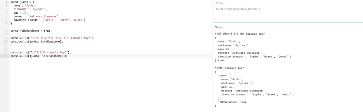 웹 개발자 console.log 제대로 사용하기