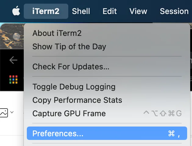 iTerm2 실행 - 왼쪽 위 - Preferences - Profiles - Default - Text - Font 에 추가